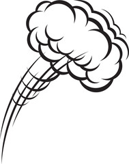 Cloud with moving trail speed trail effect, burst