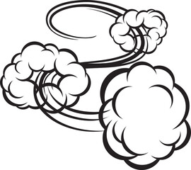 Speed cloud cartoon motion, boom burst effect