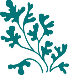 Green plant, seaweed with leaves, aquarium plant