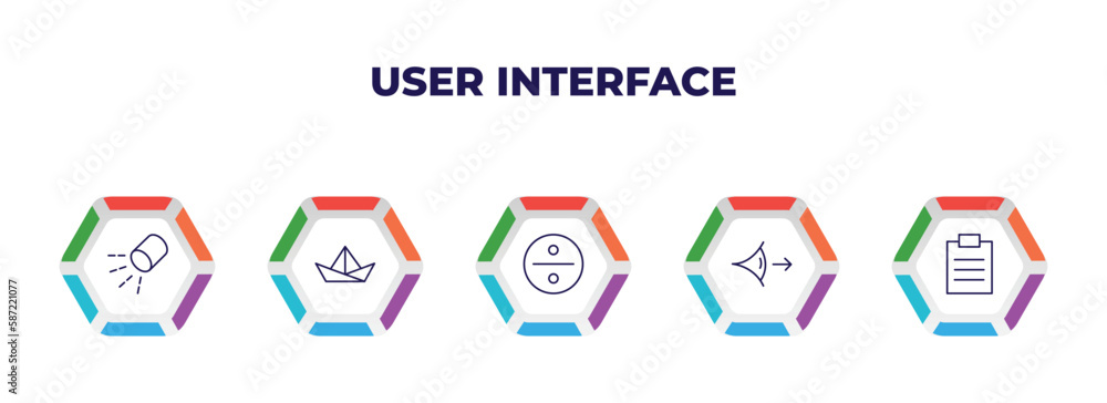 Poster editable outline icons with infographic template. infographic for user interface concept. included l