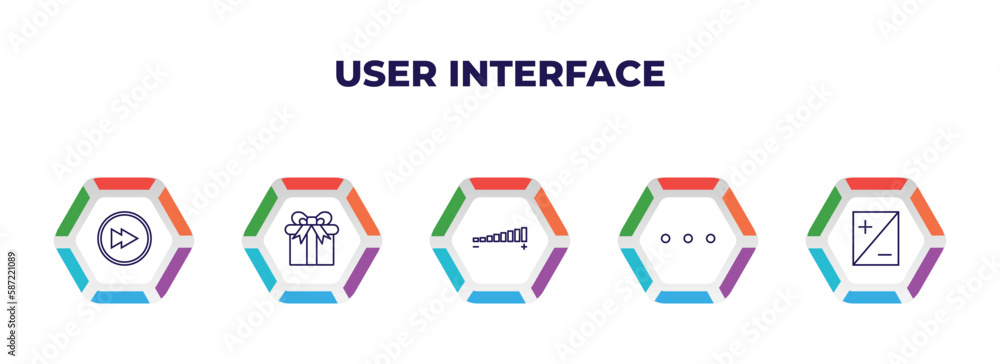 Aufkleber editable outline icons with infographic template. infographic for user interface concept. included n