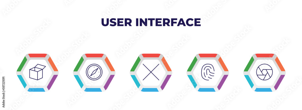 Poster editable outline icons with infographic template. infographic for user interface concept. included o