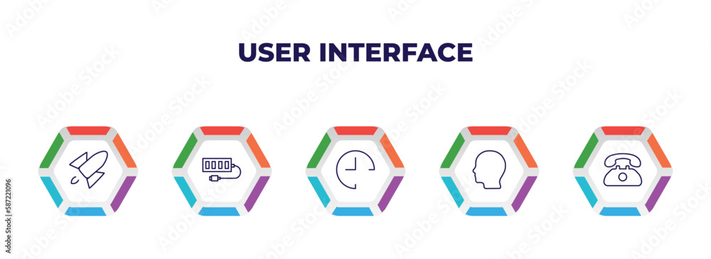 Aufkleber editable outline icons with infographic template. infographic for user interface concept. included r
