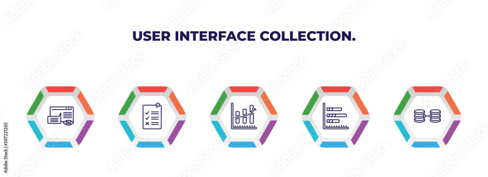 Poster editable outline icons with infographic template. infographic for user interface collection. concept