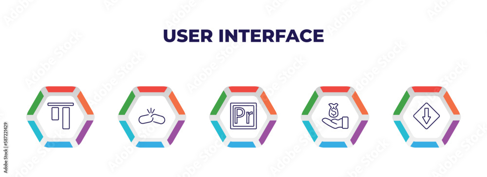 Aufkleber editable outline icons with infographic template. infographic for user interface concept. included t