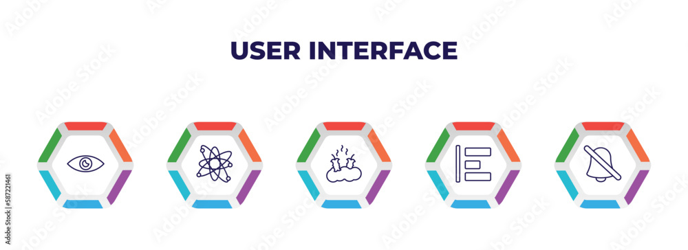 Poster editable outline icons with infographic template. infographic for user interface concept. included v