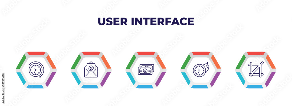 Aufkleber editable outline icons with infographic template. infographic for user interface concept. included a