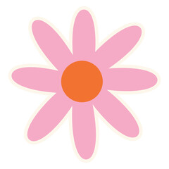 Groovy flower clipart abstract flower illustration