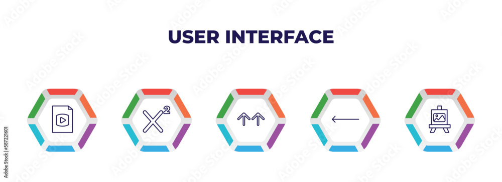 Aufkleber editable outline icons with infographic template. infographic for user interface concept. included v