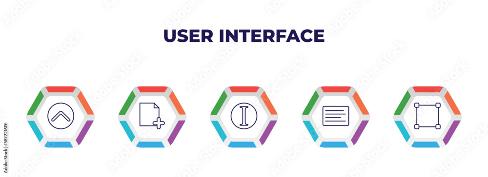 Poster editable outline icons with infographic template. infographic for user interface concept. included t