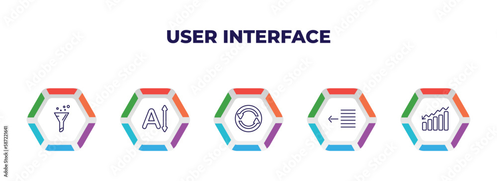 Poster editable outline icons with infographic template. infographic for user interface concept. included s