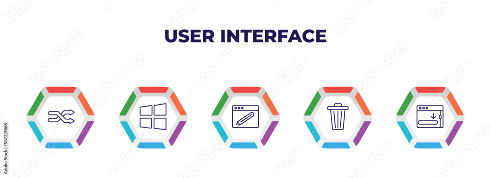 Aufkleber editable outline icons with infographic template. infographic for user interface concept. included c