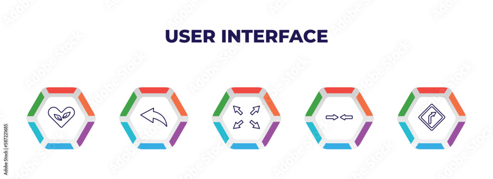 Poster editable outline icons with infographic template. infographic for user interface concept. included e