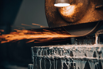 Metal processing technology on a vintage metal cutting machine