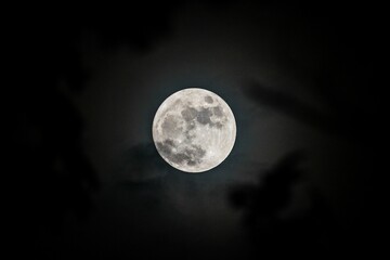 Naklejka na ściany i meble Full moon in night sky
