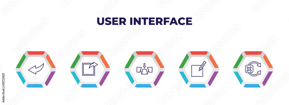 Aufkleber editable outline icons with infographic template. infographic for user interface concept. included c