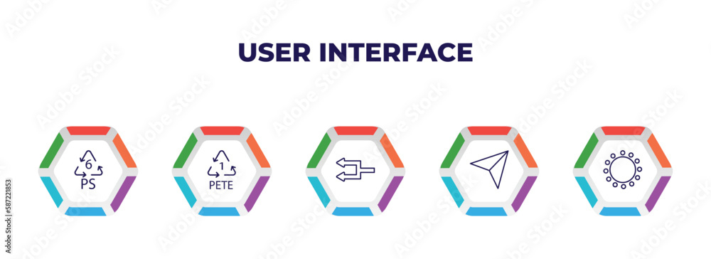 Aufkleber editable outline icons with infographic template. infographic for user interface concept. included 6