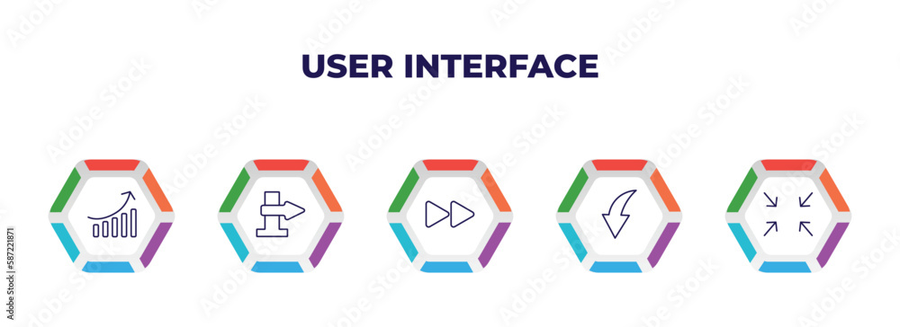 Aufkleber editable outline icons with infographic template. infographic for user interface concept. included a