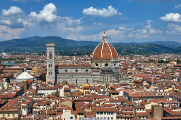 Obraz premium Aerial view on the historical center of Florence, Italy