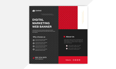 Digital Marketing social media post template. Social media post design. Web banner design.