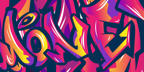 Obraz premium Graffiti vector colorfull wallpaper art Abstract design graffitti texture pattern ink paint spray creative decoration graphic