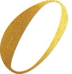 Gold calligraphy Number 0