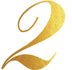 Gold calligraphy Number 2