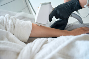 Close up photo of woman on laser hair removal course