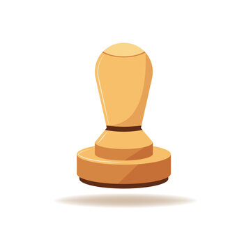 recommend clip art: Round rubber stamp with handle vector isolated illustration