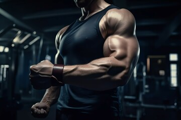 Fototapeta na wymiar Biceps gym. Generate Ai