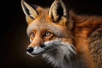 Fototapeta premium Close-up portrait of a red fox (Vulpes vulpes), Generative AI
