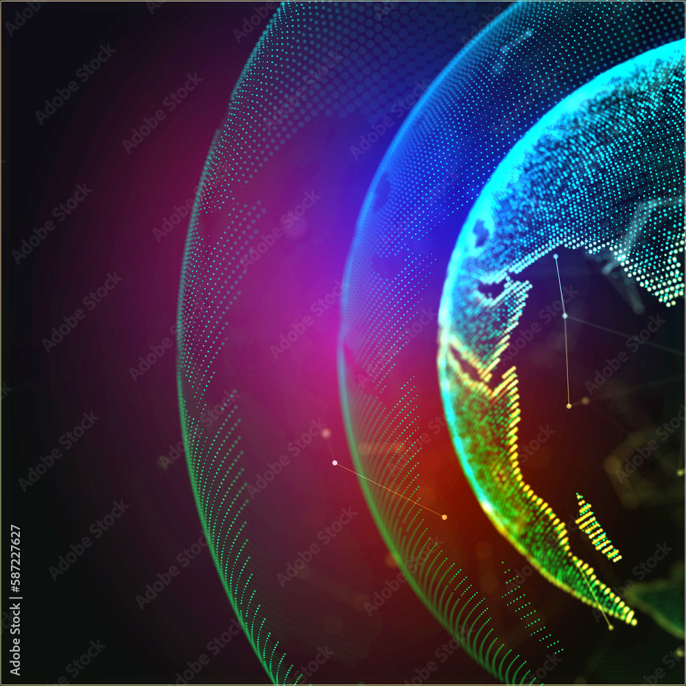 Poster internet satellites transmit signals planet. global network. future. internet and technology. geomet