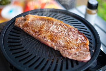 和牛ステーキを焼く_こんがり