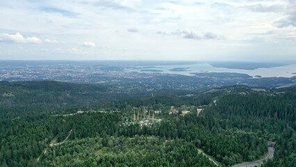 Fototapeta premium vue panoramique d'Oslo depuis Holmenkollen, norvège