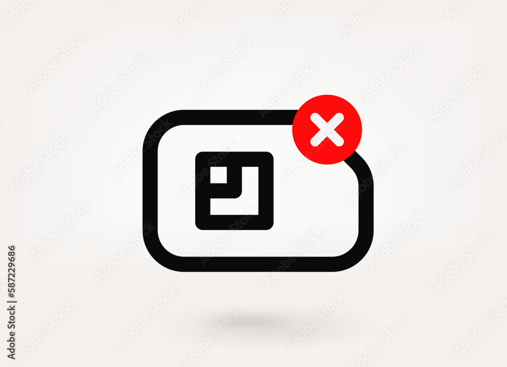 Poster Speech cloud pictogram with copy space and ban mark. 3d vector icon