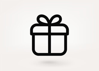 Gift box illustration. Linear vector linear icon