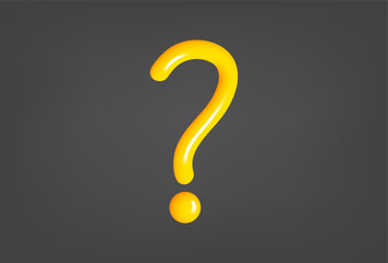 Yellow question mark. Faq concept. 3d vector illustration
