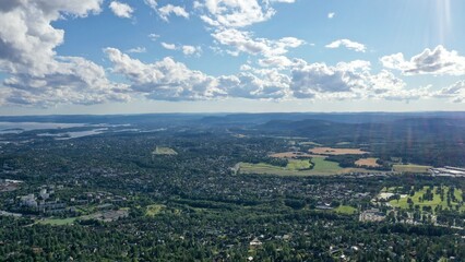 vue panoramique d'Oslo depuis Holmenkollen, norvège