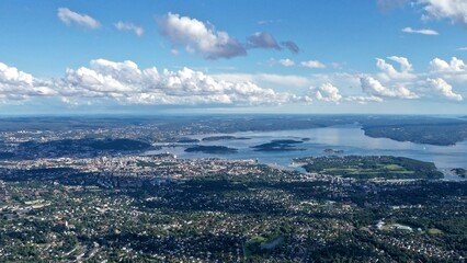 vue panoramique d'Oslo depuis Holmenkollen, norvège