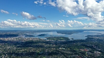 vue panoramique d'Oslo depuis Holmenkollen, norvège