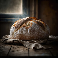 freshly baked sourdough bread - Generative AI