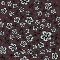 Seamless pattern with beautiful flowers. Vector file.