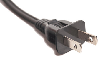 US power plug with cable isolated on white background