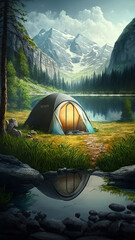 Camping Tent in the forest