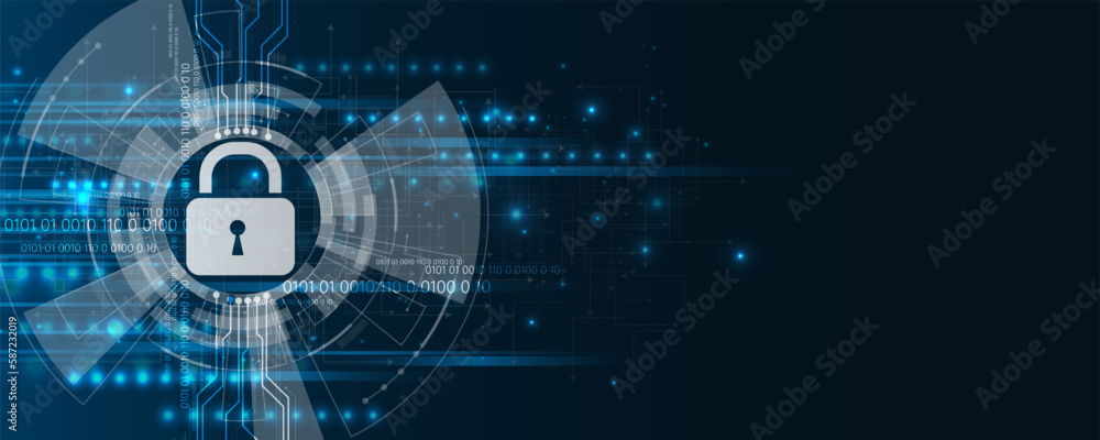 Poster cyber security abstract background image and information or future cyber technology communication ne