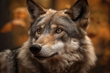 Naklejka na ściany i meble The Gray Wolf, After the Ethiopian wolf, it is the second most specialized member of the genus Canis. Generative AI