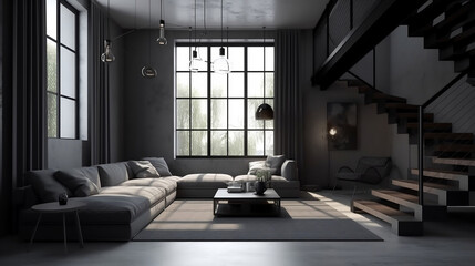 Stair designs, interior design, concepts and ideas. house designs. Living room designs. Generative AI.