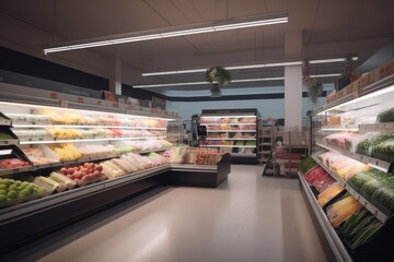 3d render of supermarket interior