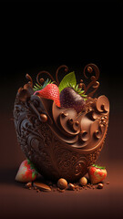 chocolate sweets hot melting, generative ai