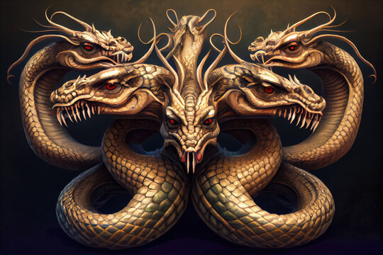 The Lernaean Hydra: A Ferocious Mythical Creature - Generative AI